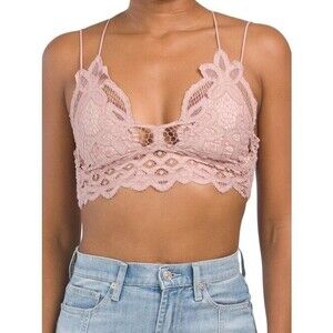 Free People Adella Bralette Size Small, Lace, Dusty Rose, New with tags